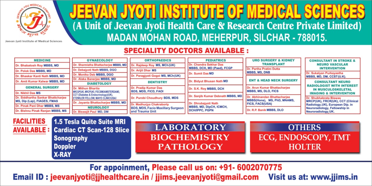 Book doctors visiting at Jeevan Jyoti Hospital, Silchar